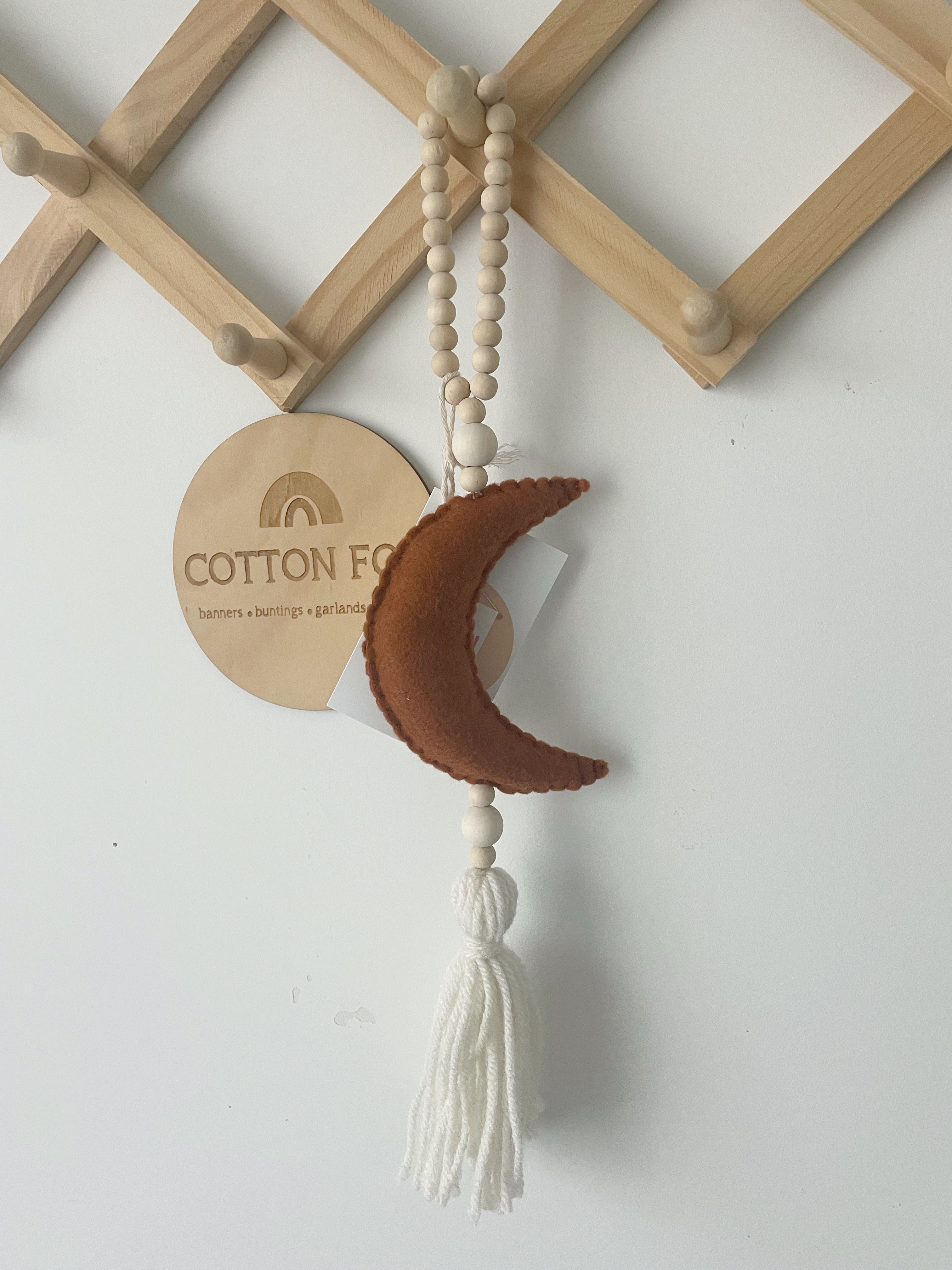 Moon Beaded Wall Hanging