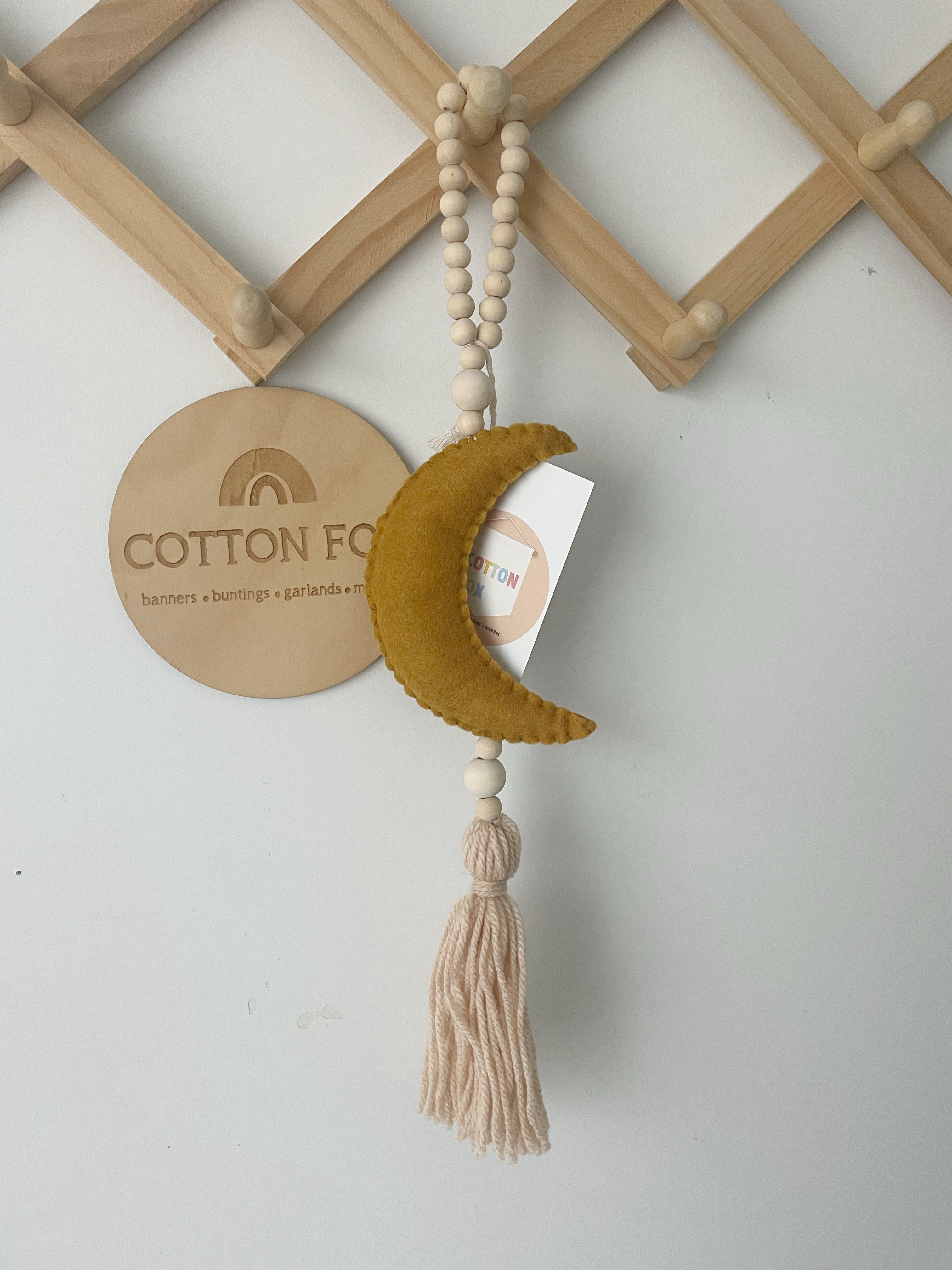 Moon Beaded Wall Hanging