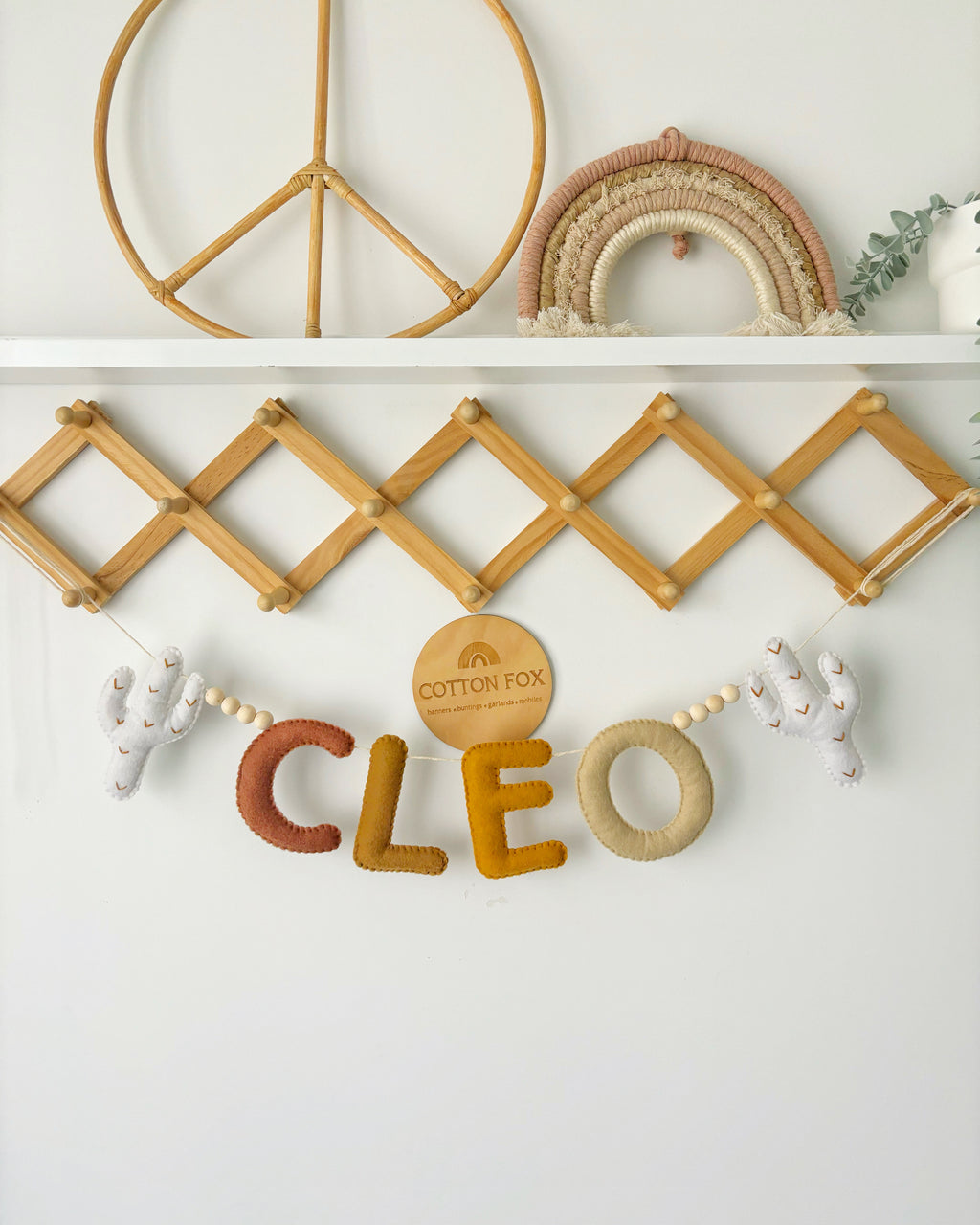 Boho Cactus Name Bunting