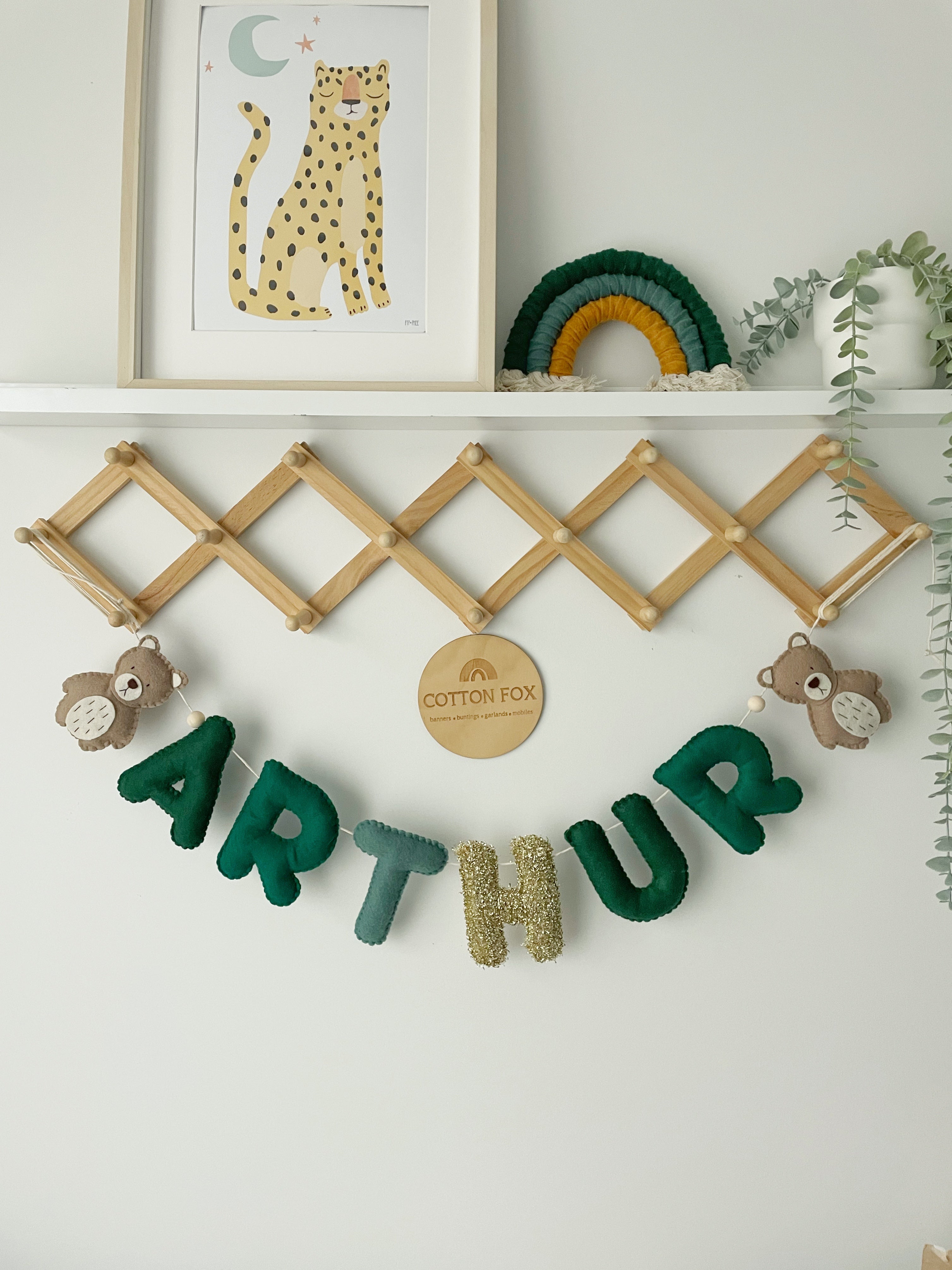 Bear Woodland Name Bunting