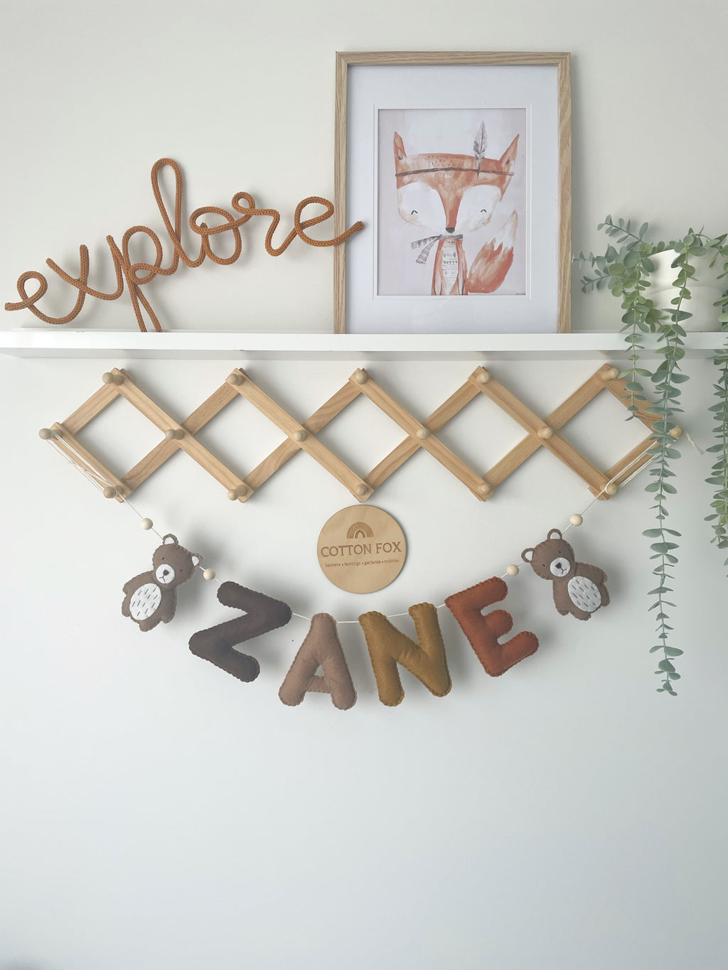 Bear Woodland Name Bunting