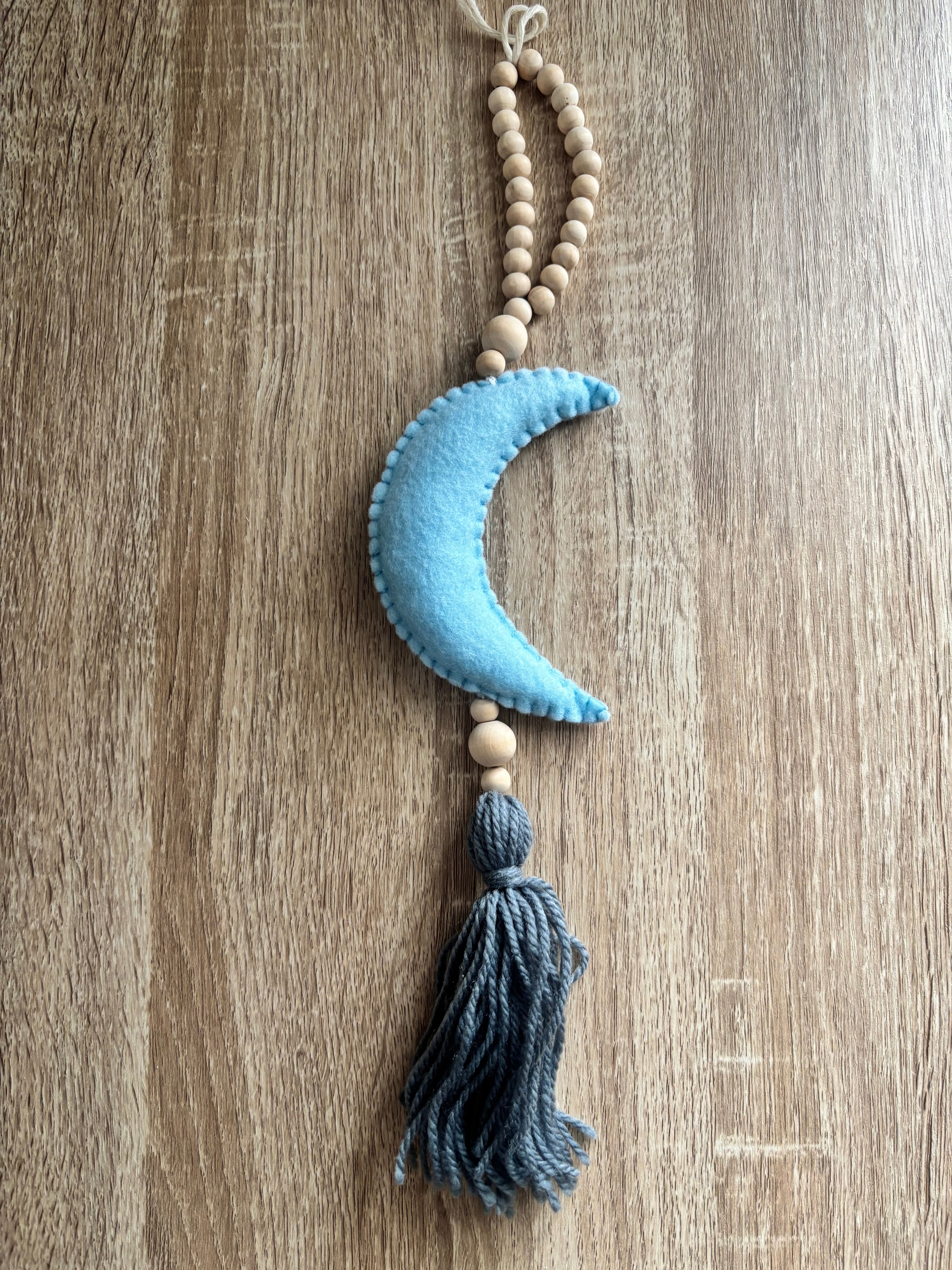 Moon Beaded Wall Hanging