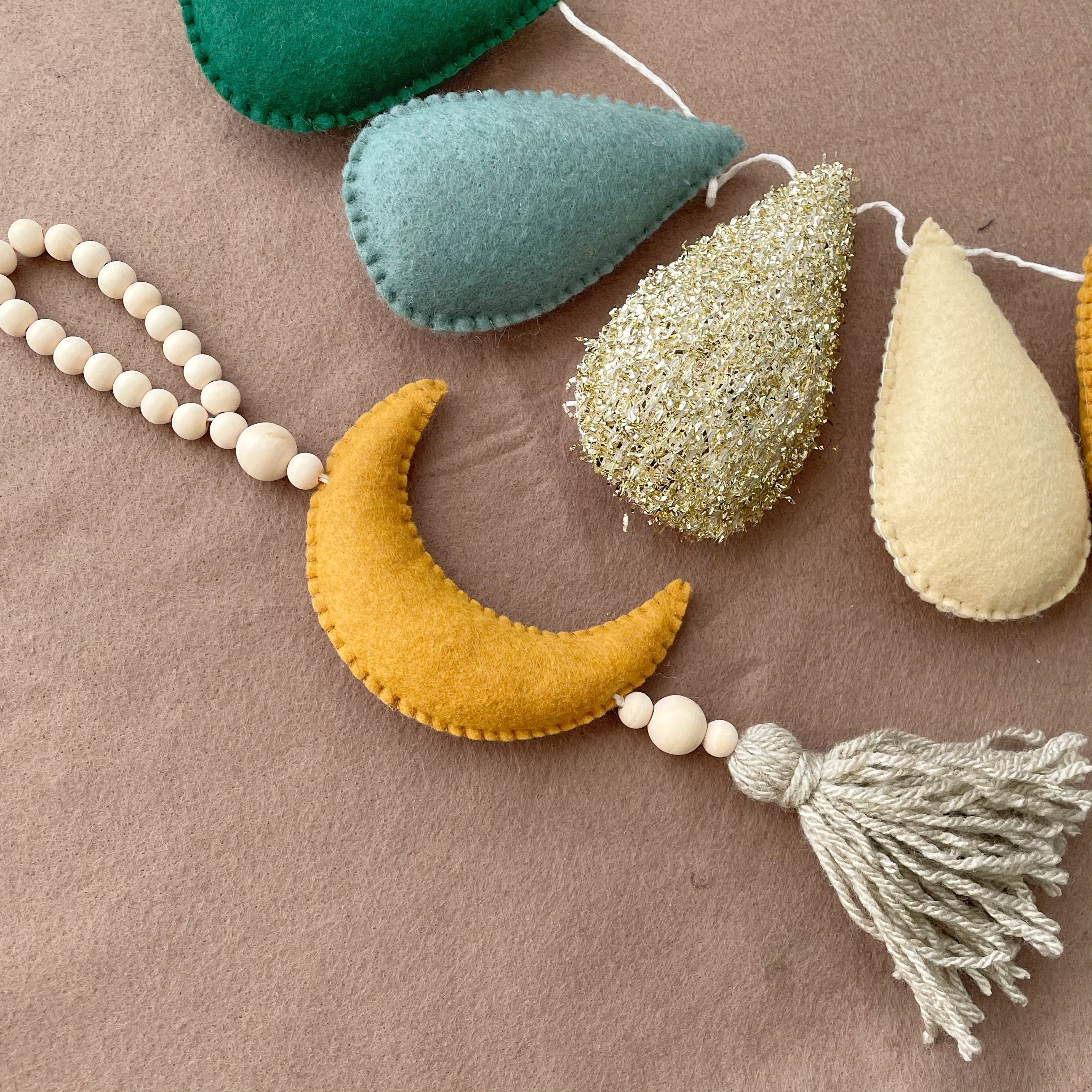 Moon Beaded Wall Hanging