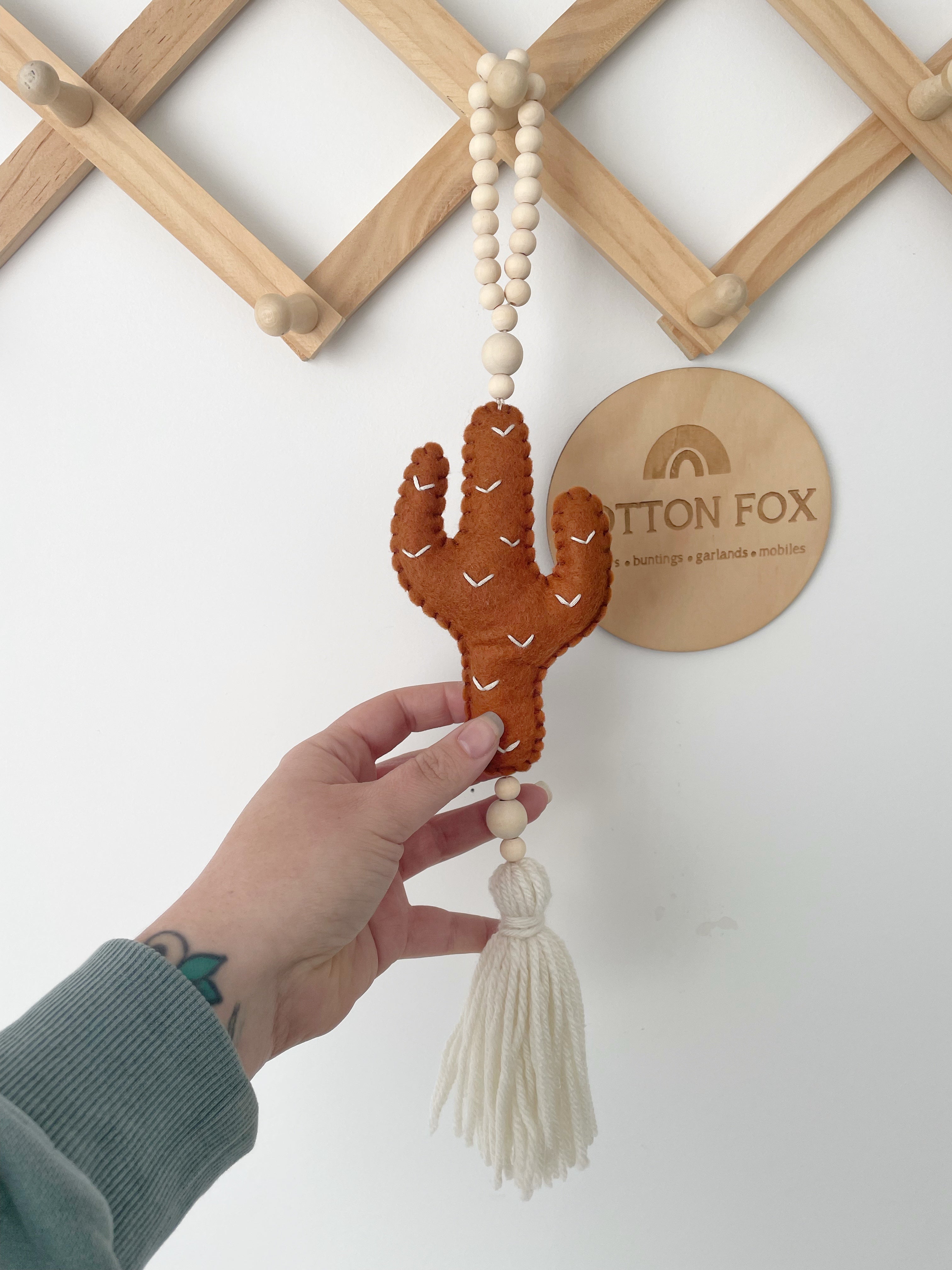 Cactus Beaded Wall Hanging