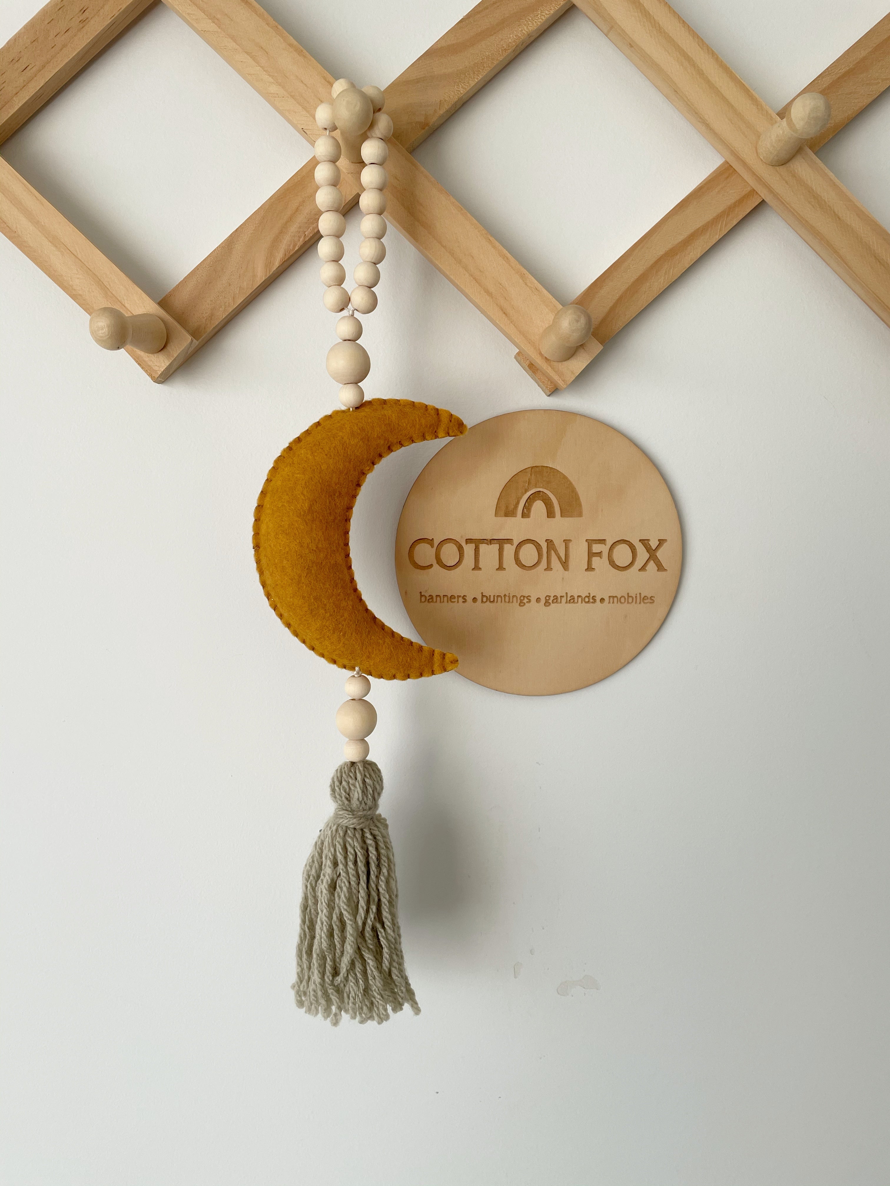 Moon Beaded Wall Hanging