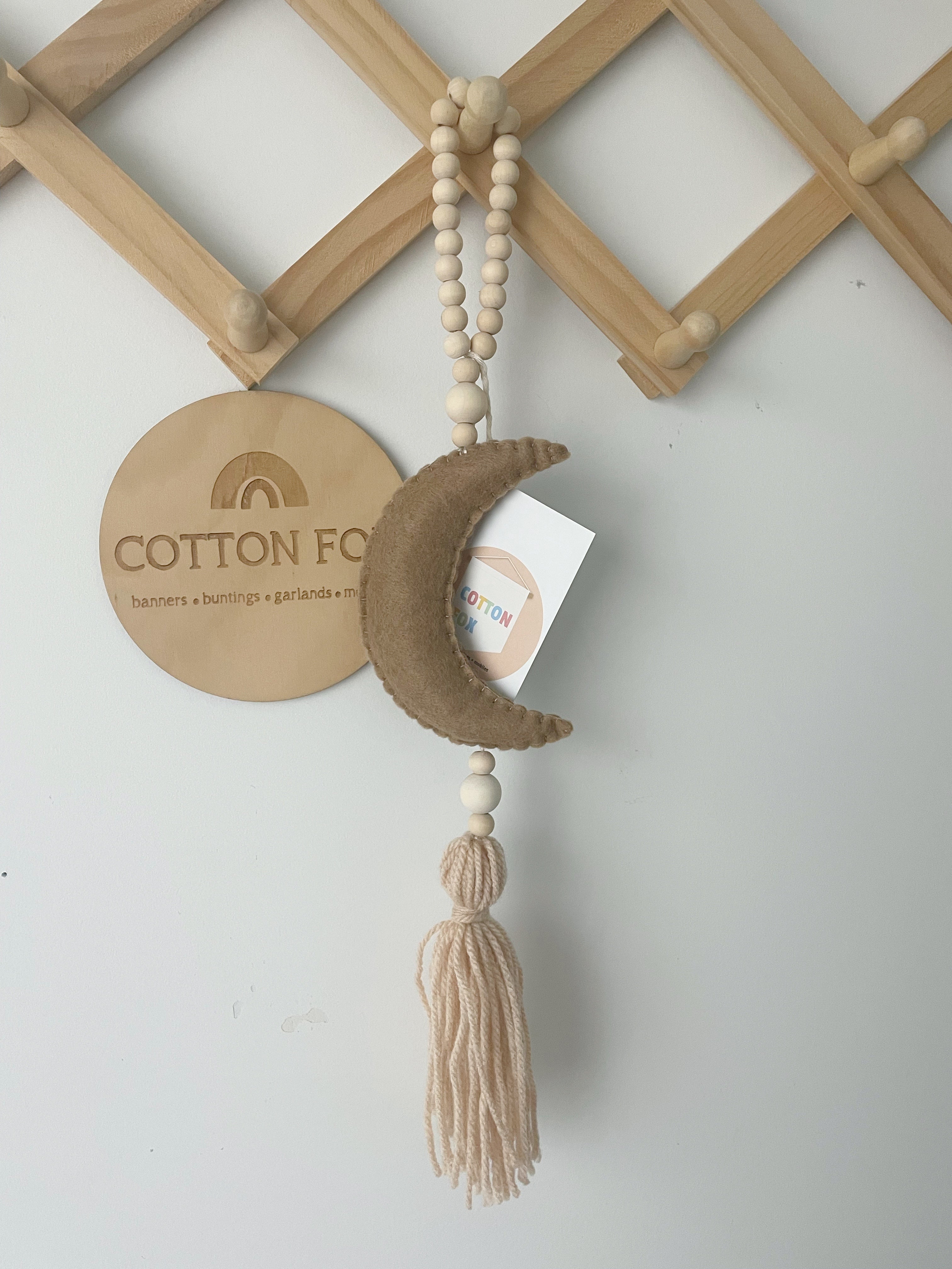 Moon Beaded Wall Hanging