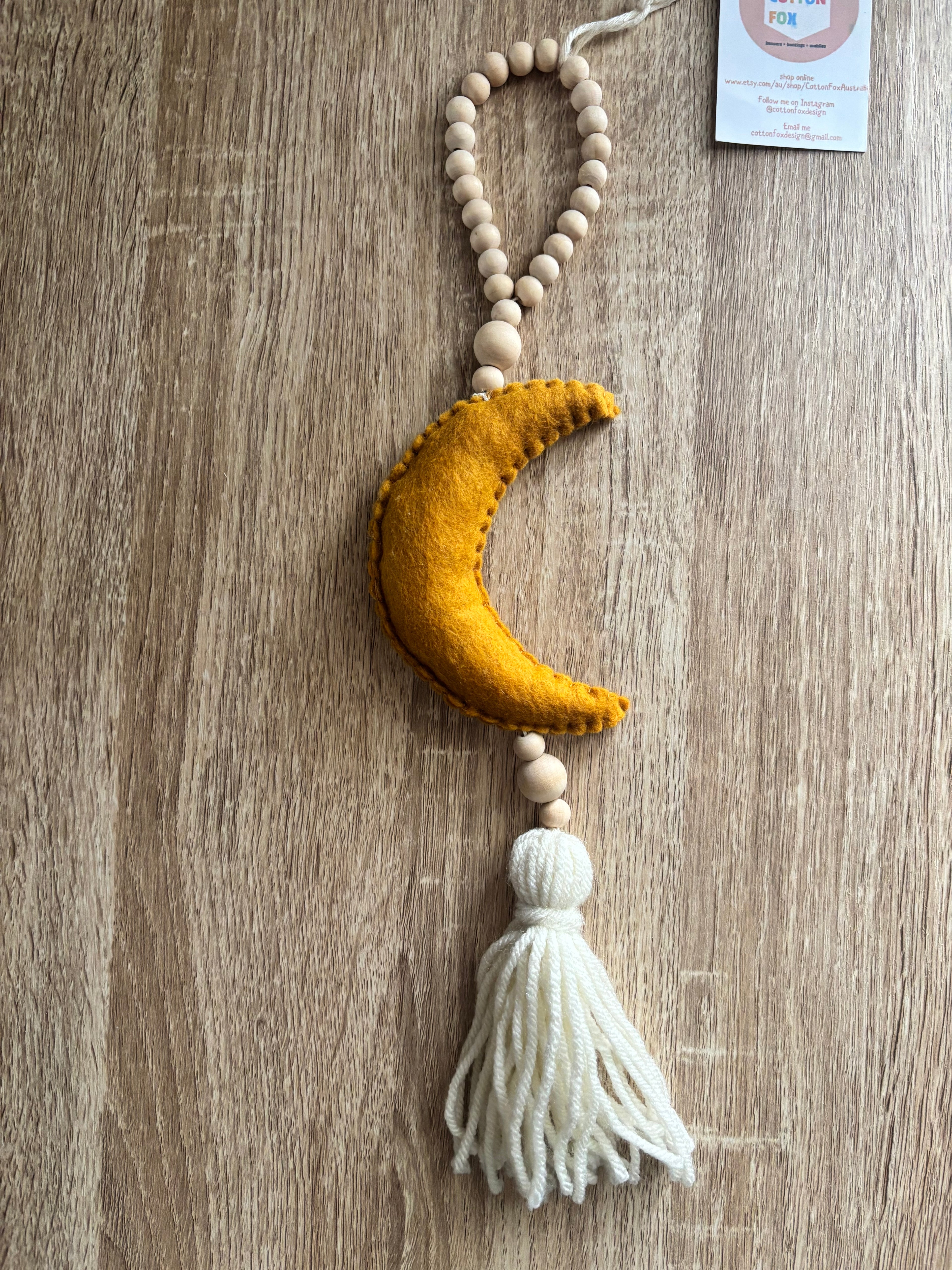 Moon Beaded Wall Hanging