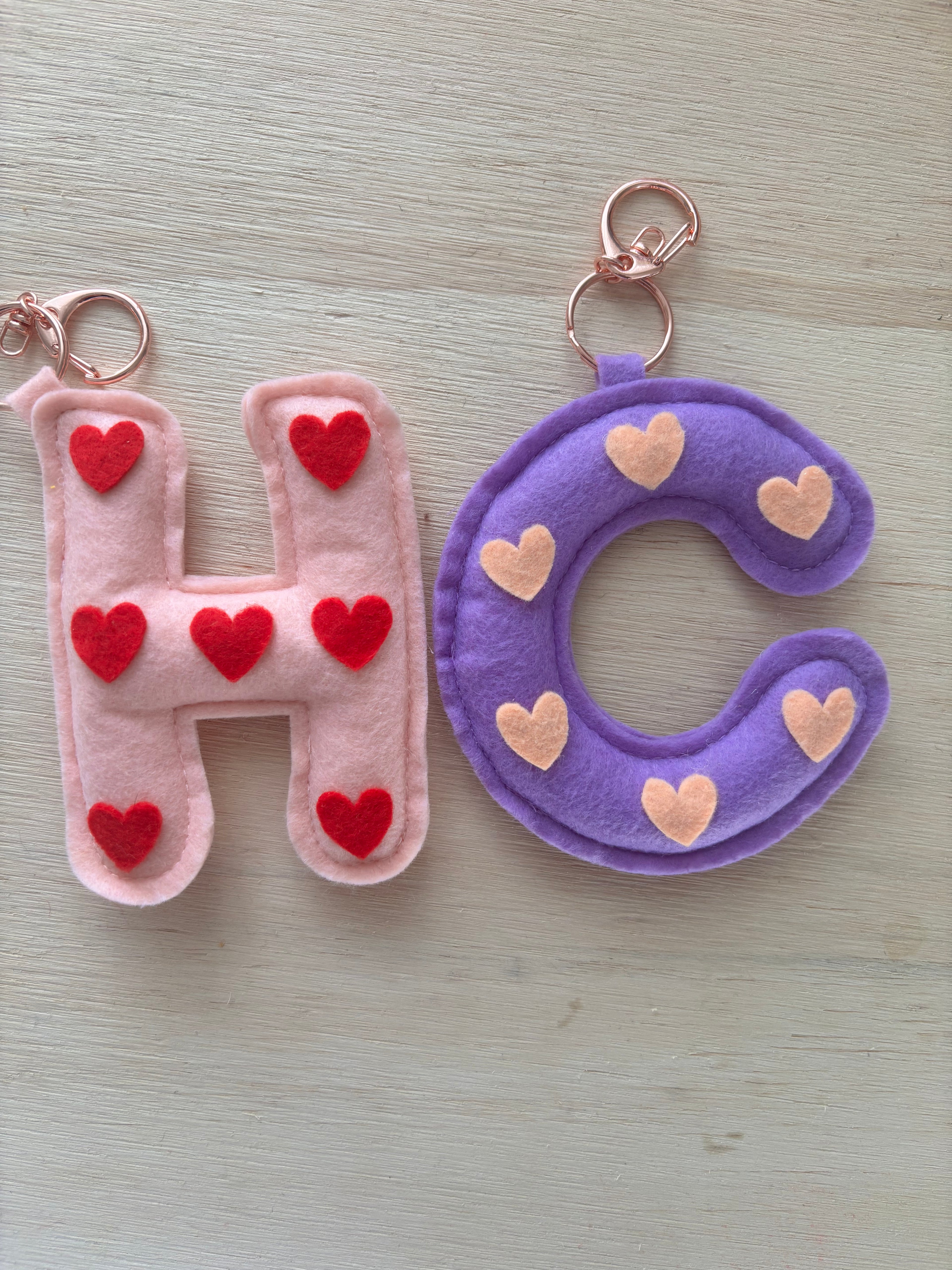 Heart Letter Keyring