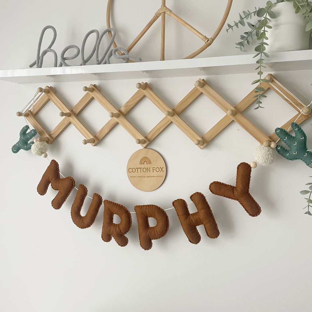 Boho Cactus Name Bunting