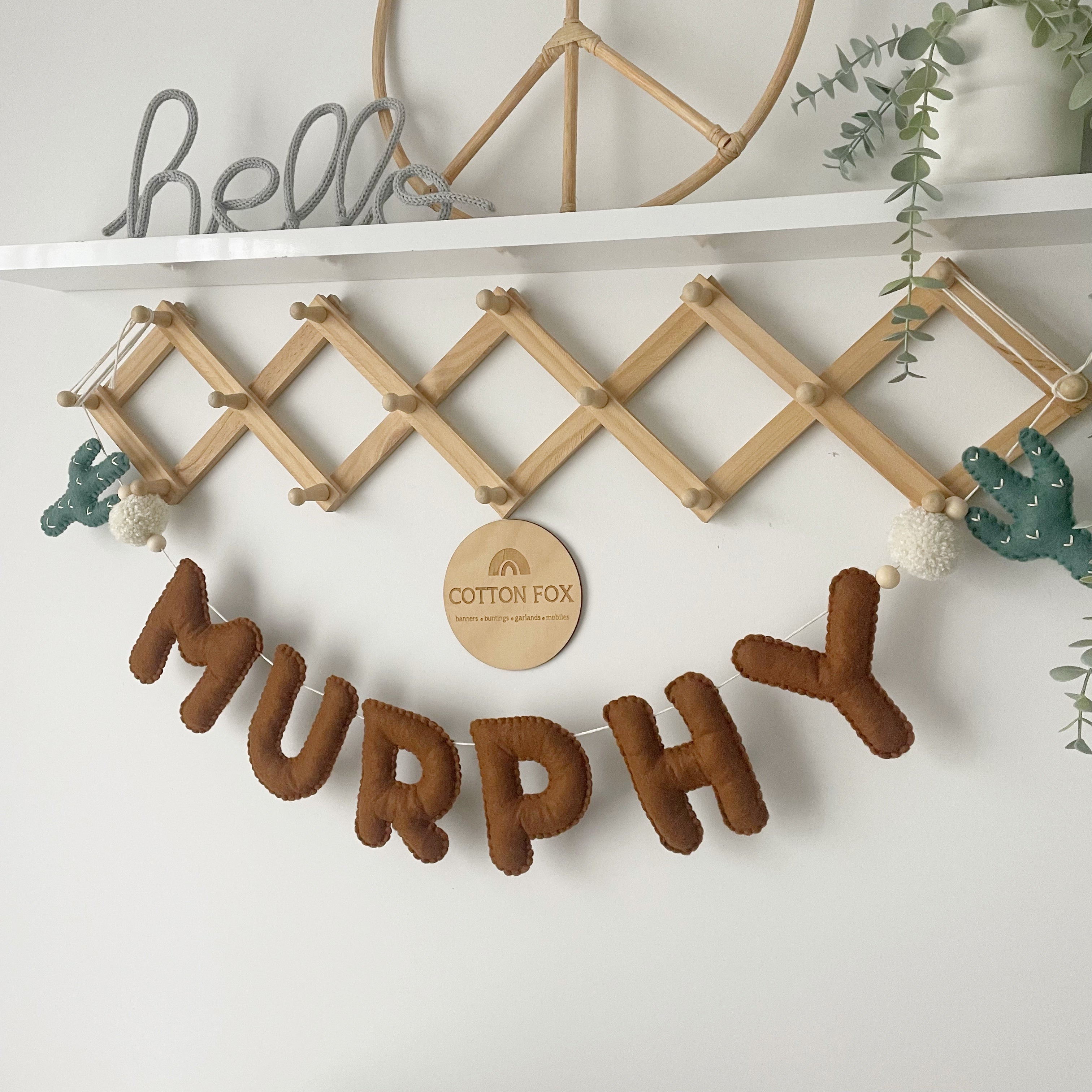 Boho Cactus Name Bunting
