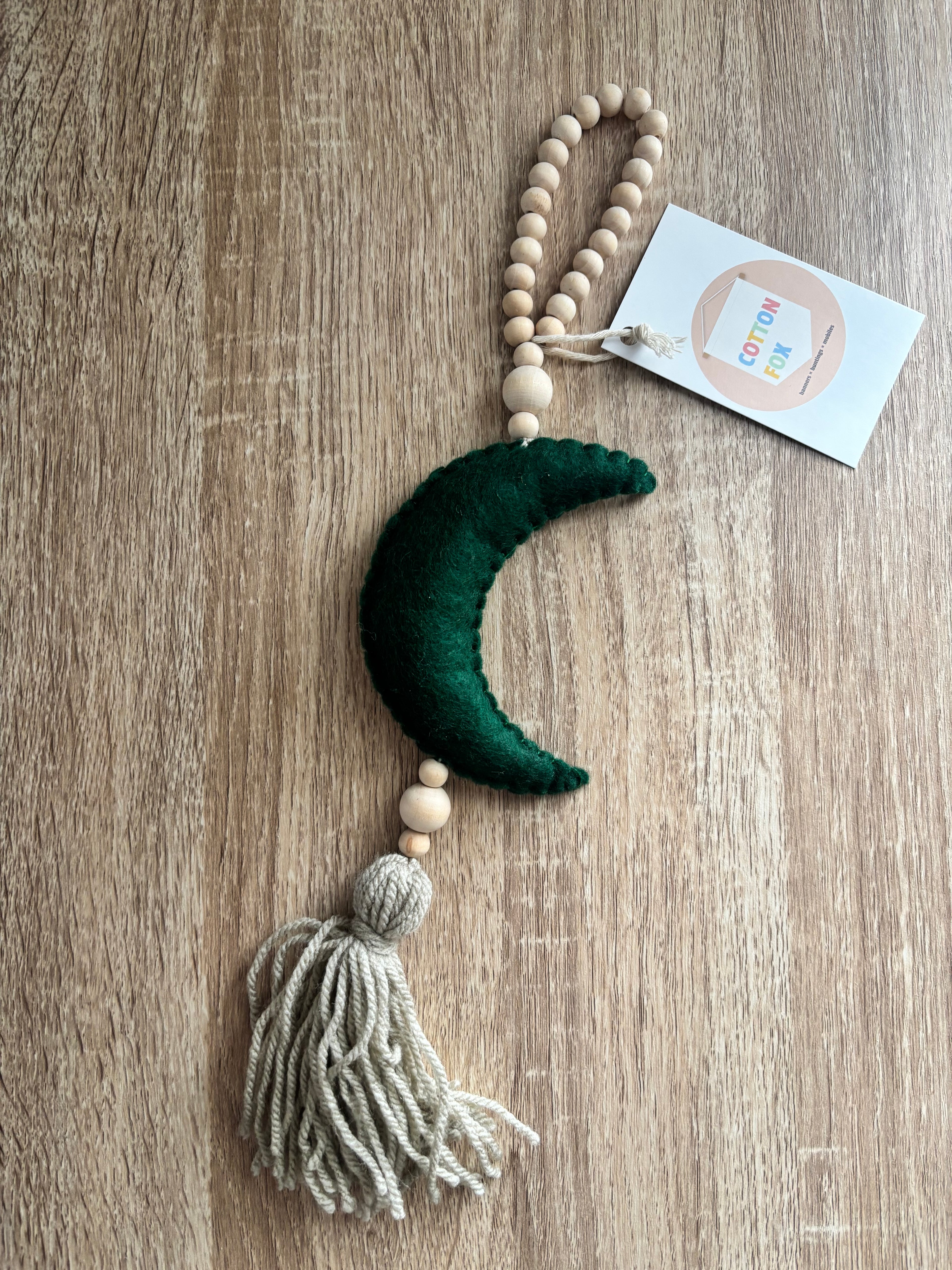 Moon Beaded Wall Hanging