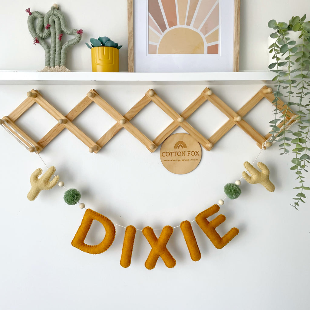 Boho Cactus Name Bunting
