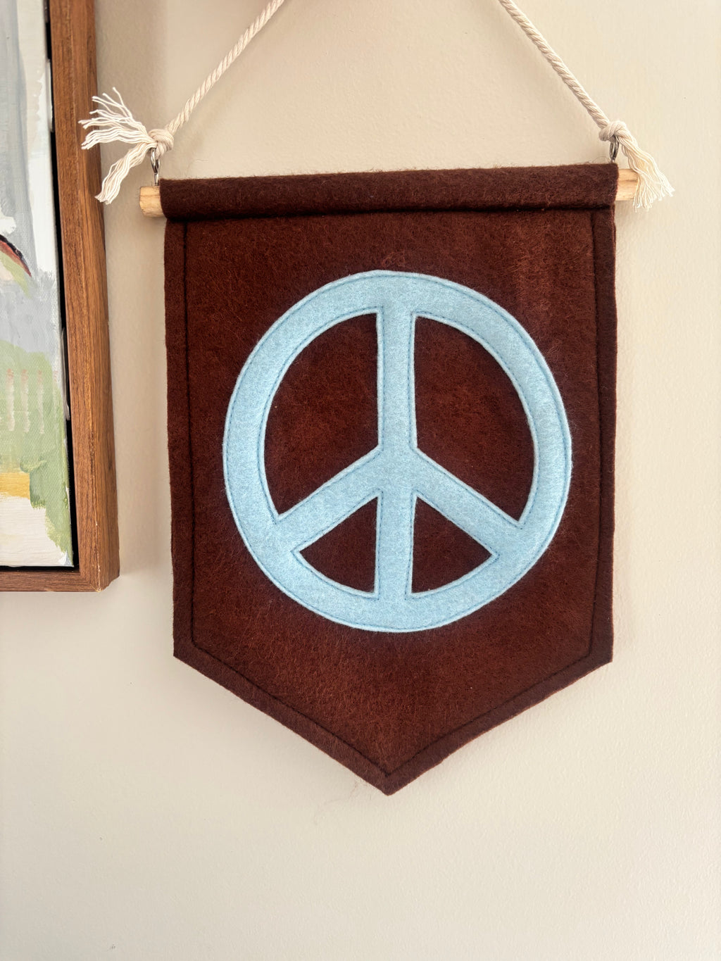 Peace Banner Brown and Blue