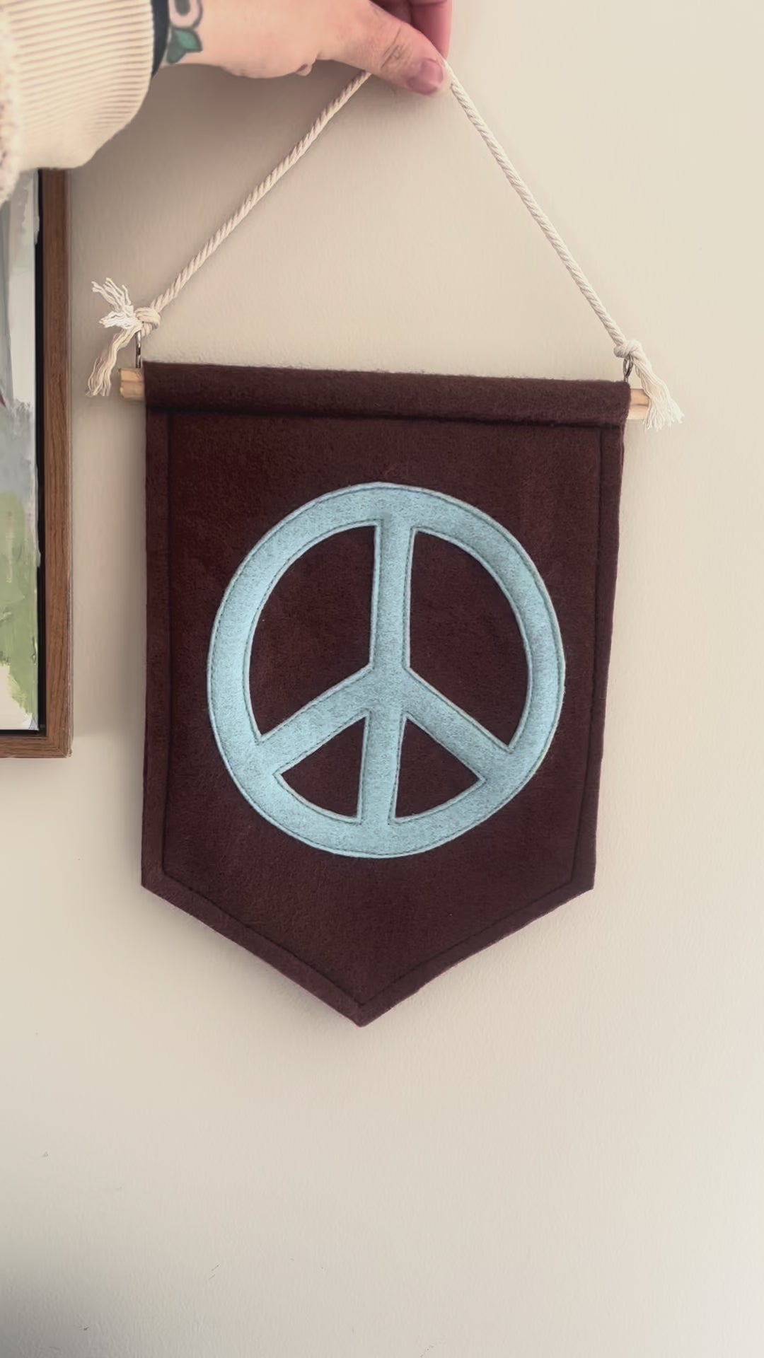 Peace Banner Brown and Blue